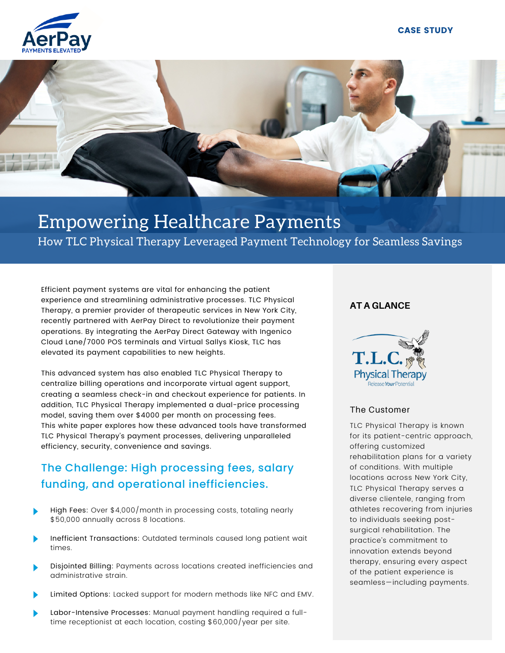 Cover of the TLC Physical Therapy healthcare payments case study