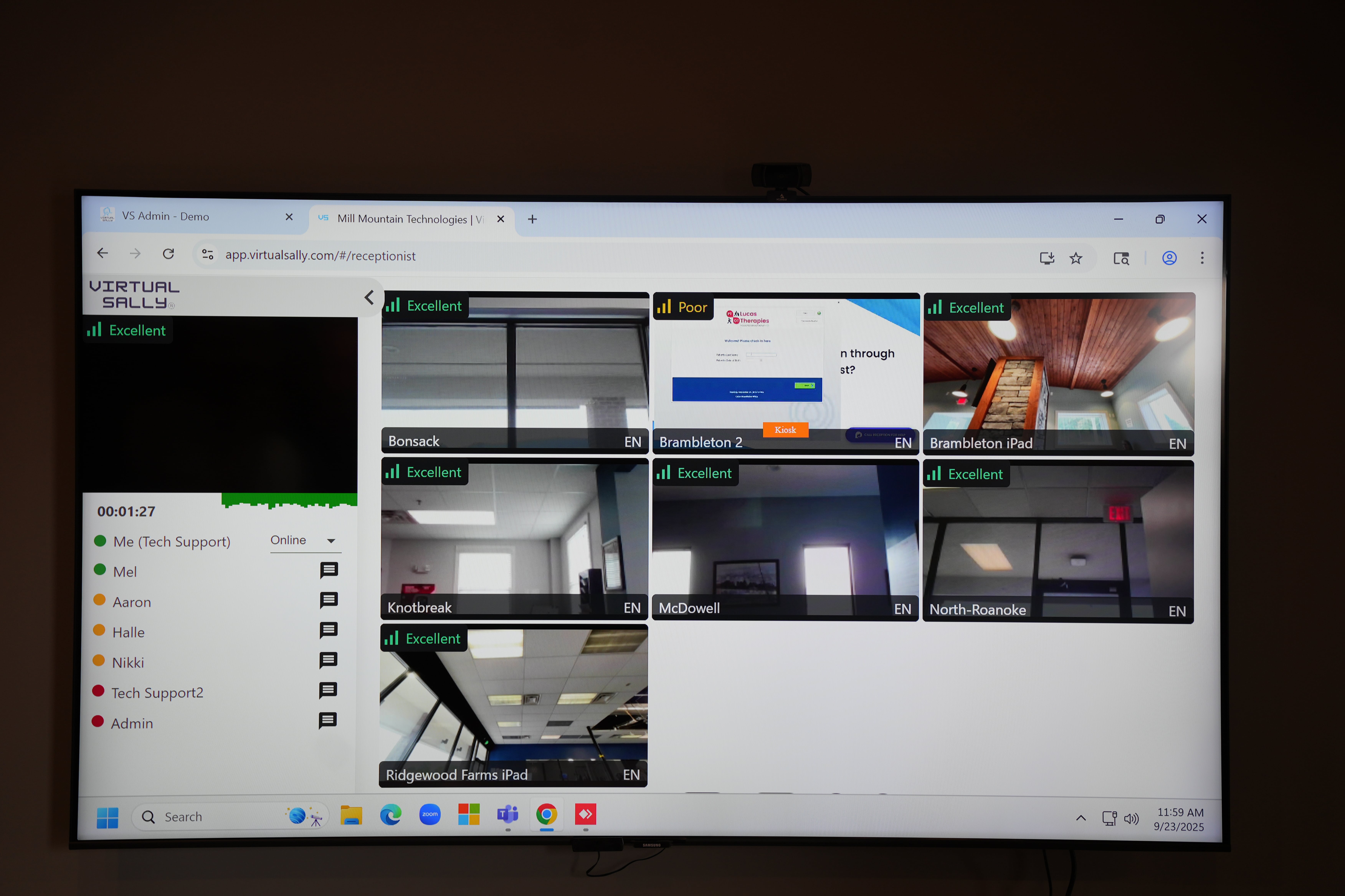 The receptionist's view, every location on one screen