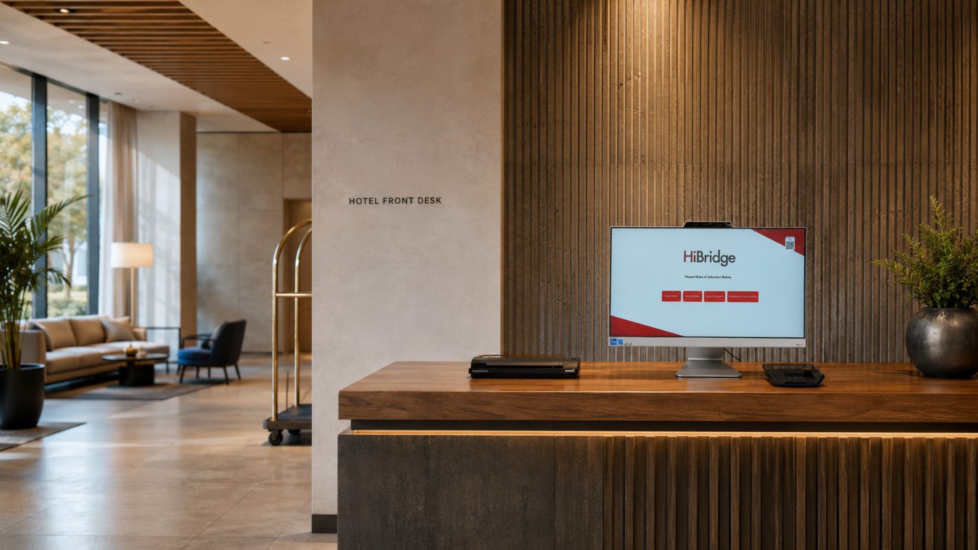 A hotel front desk